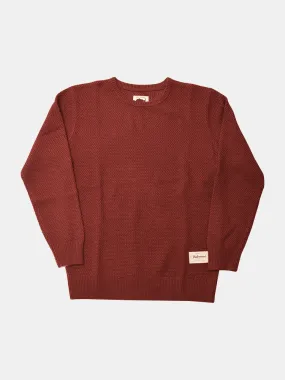 Just Another Fisherman Moss Stitch Crew - Maroon