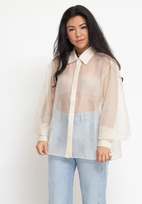 Ladies Top - Nude Organza