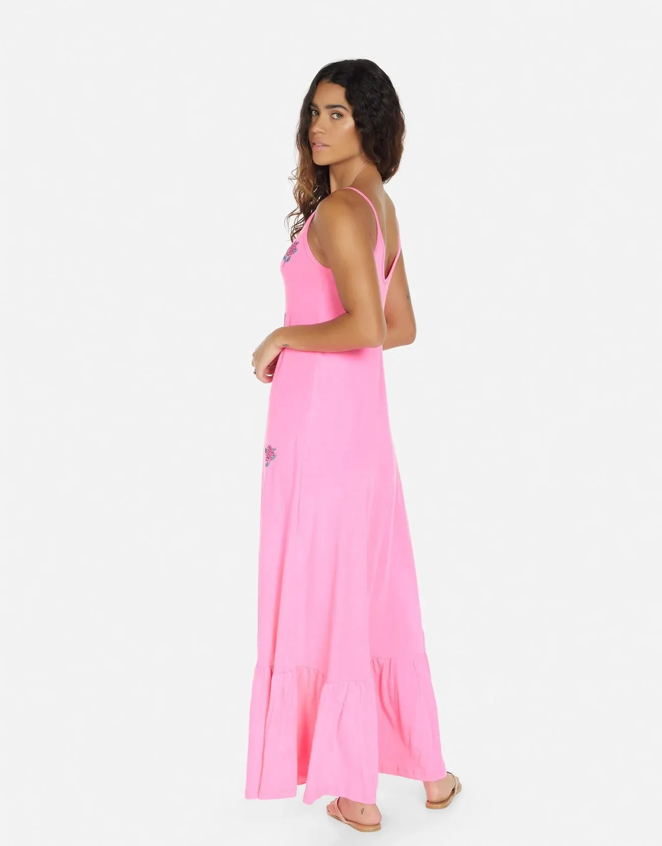 Lauren Moshi Beatrix Crystal Roses Maxi Dress