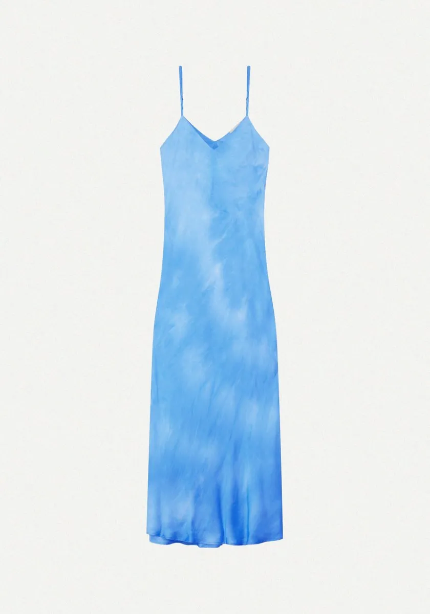 Les Coyotes Fluid dress maya blue tie dye