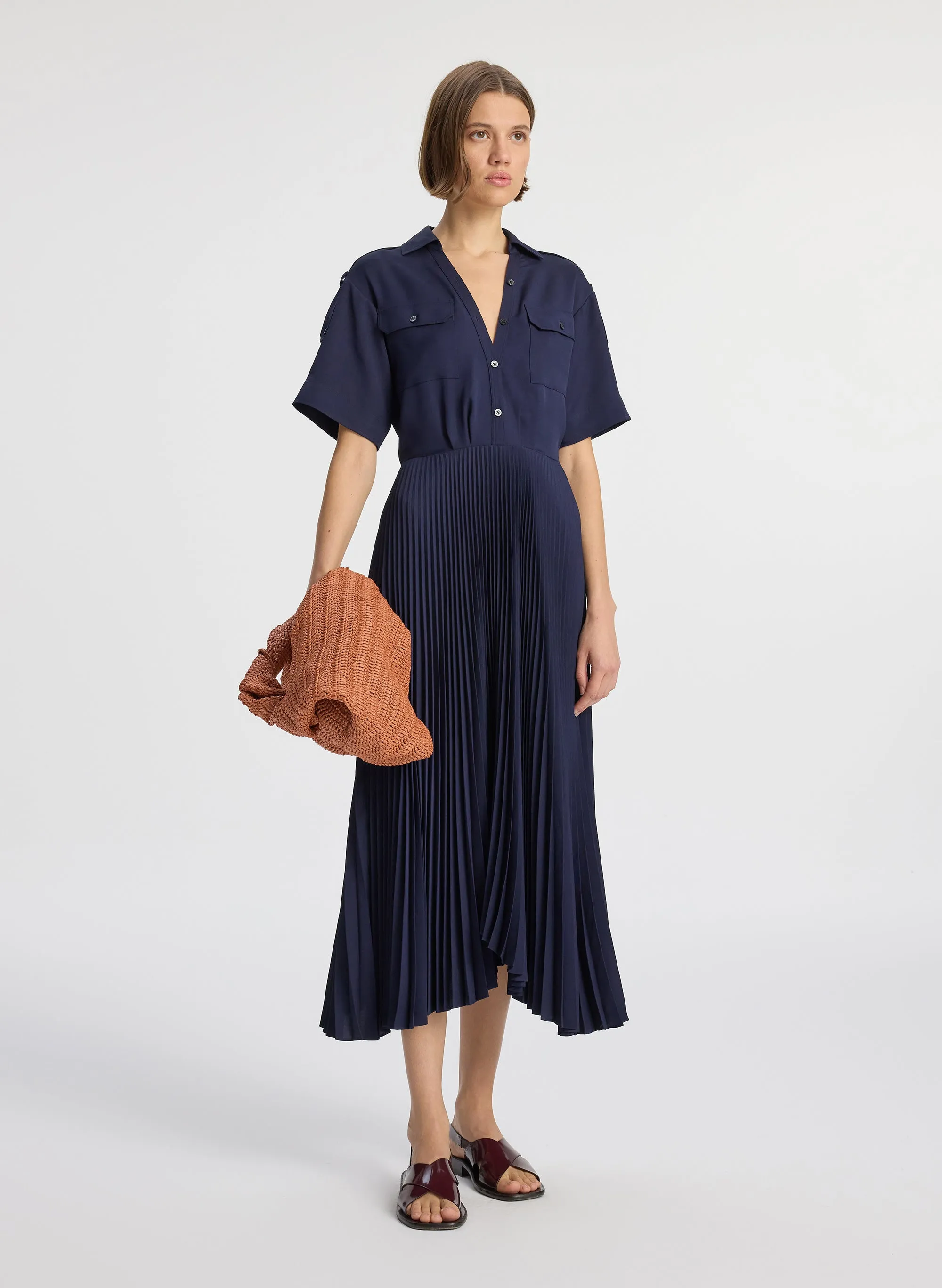 Liam Pleated Midi Dress