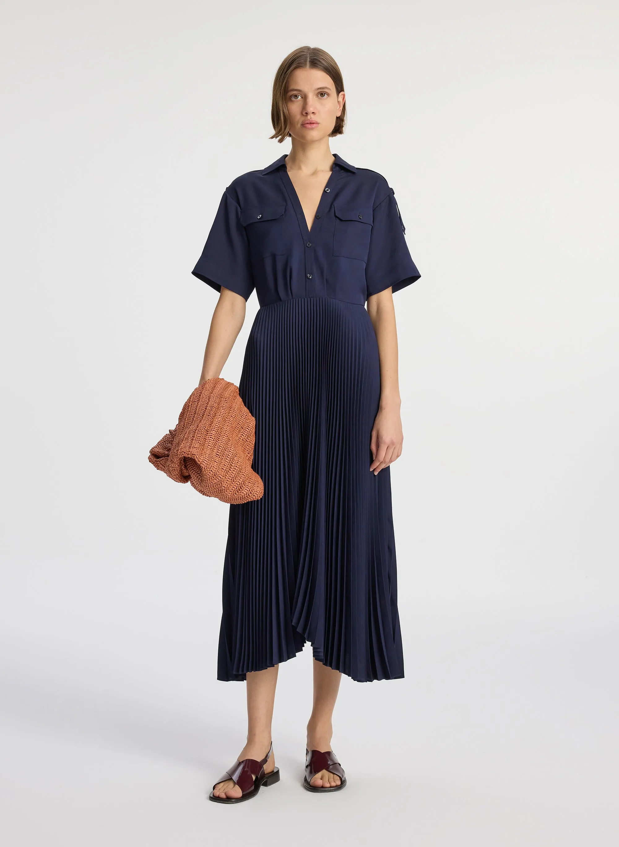 Liam Pleated Midi Dress