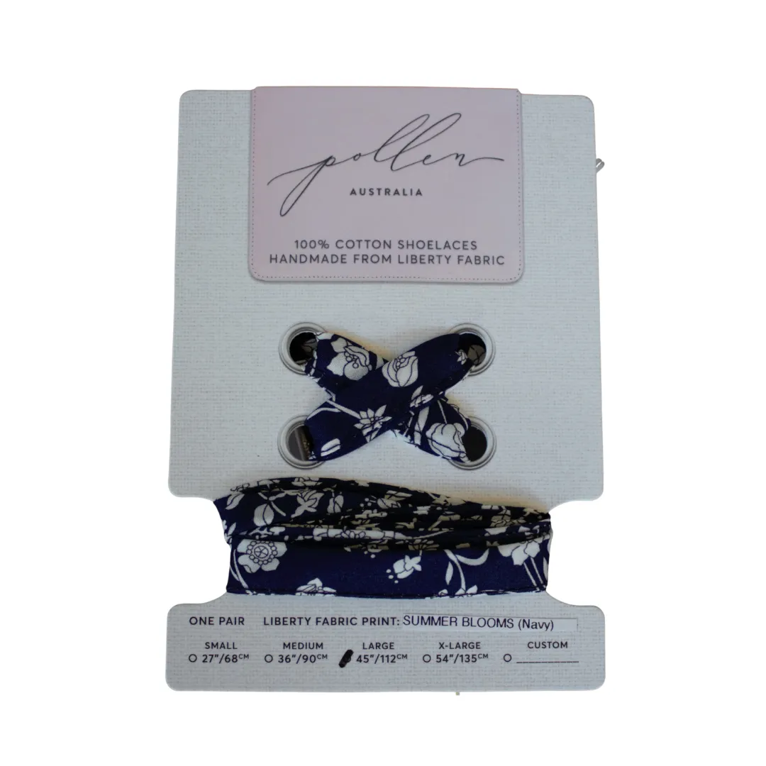 Liberty Laces - Summer Blooms - Navy and White