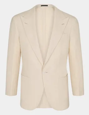 Light Sand Linen Single Breasted Jacket