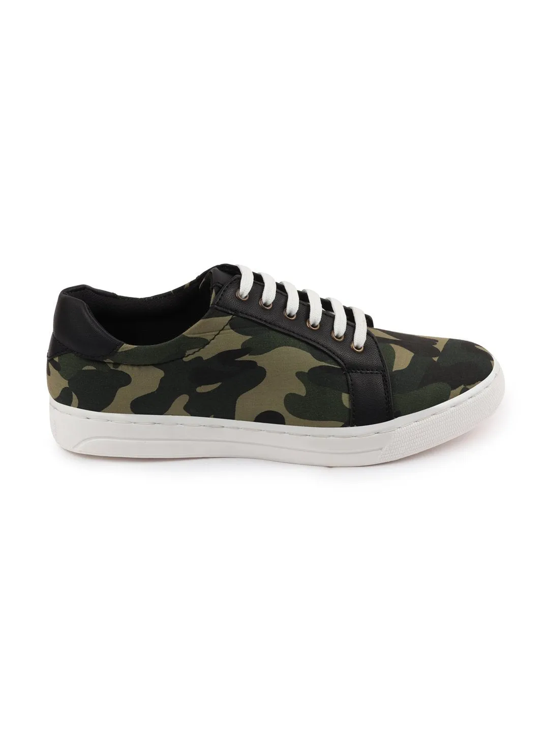 Men Army Trending Lace Up Camouflage Sneakers