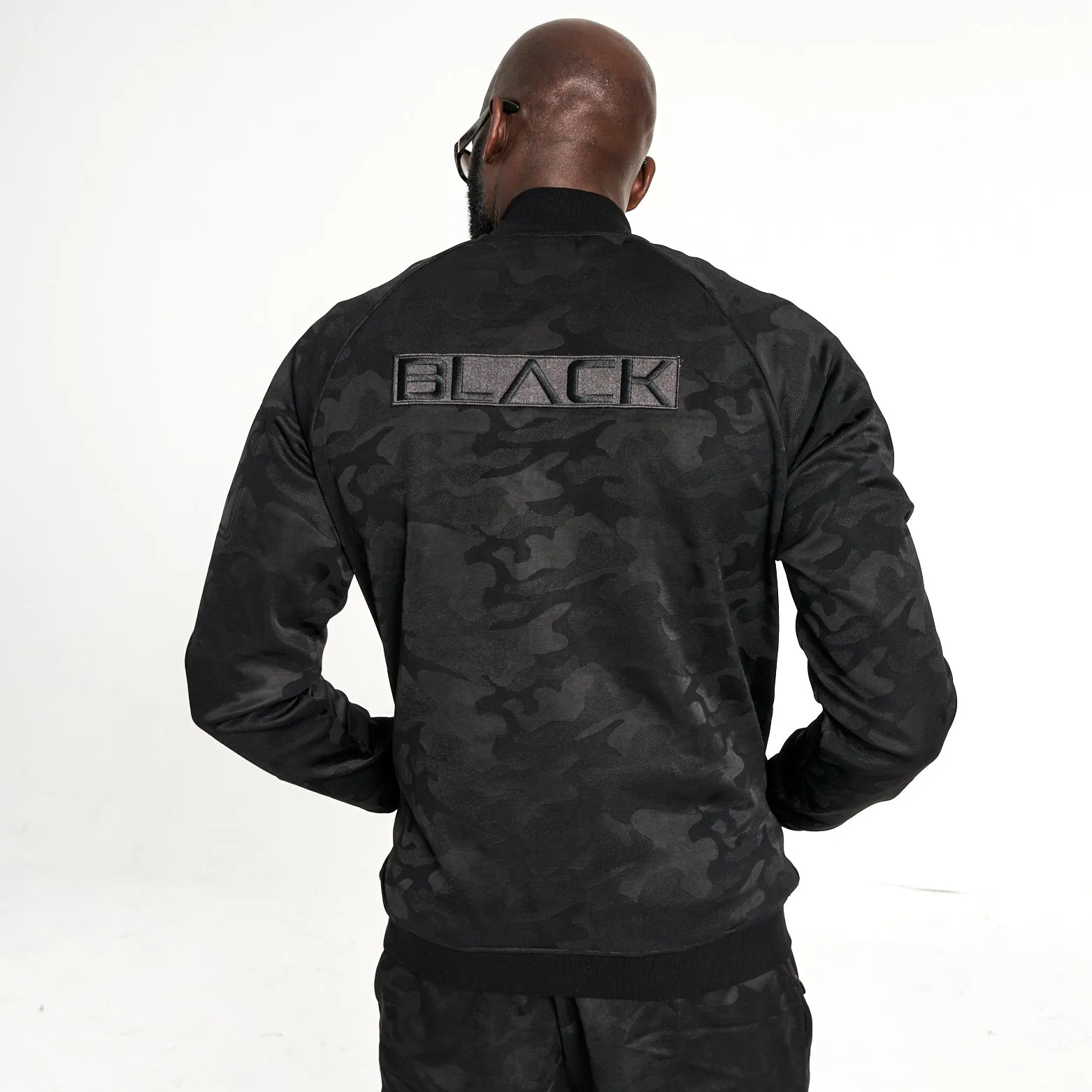 Men's Black Camo Luxe Bomber