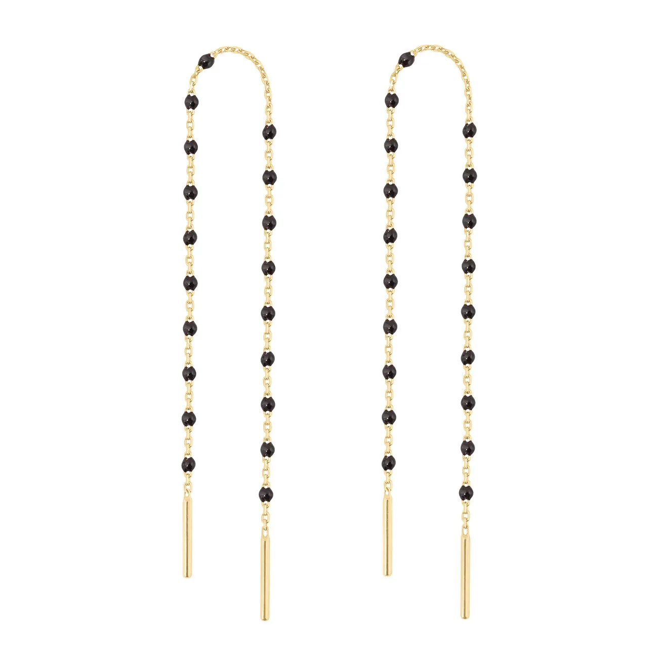 Mini Gigi Black earrings, Yellow Gold