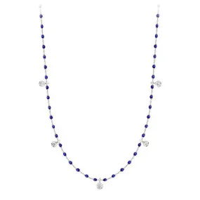 Mini Gigi Lapis necklace, White Gold 5 diamond, 21.7"