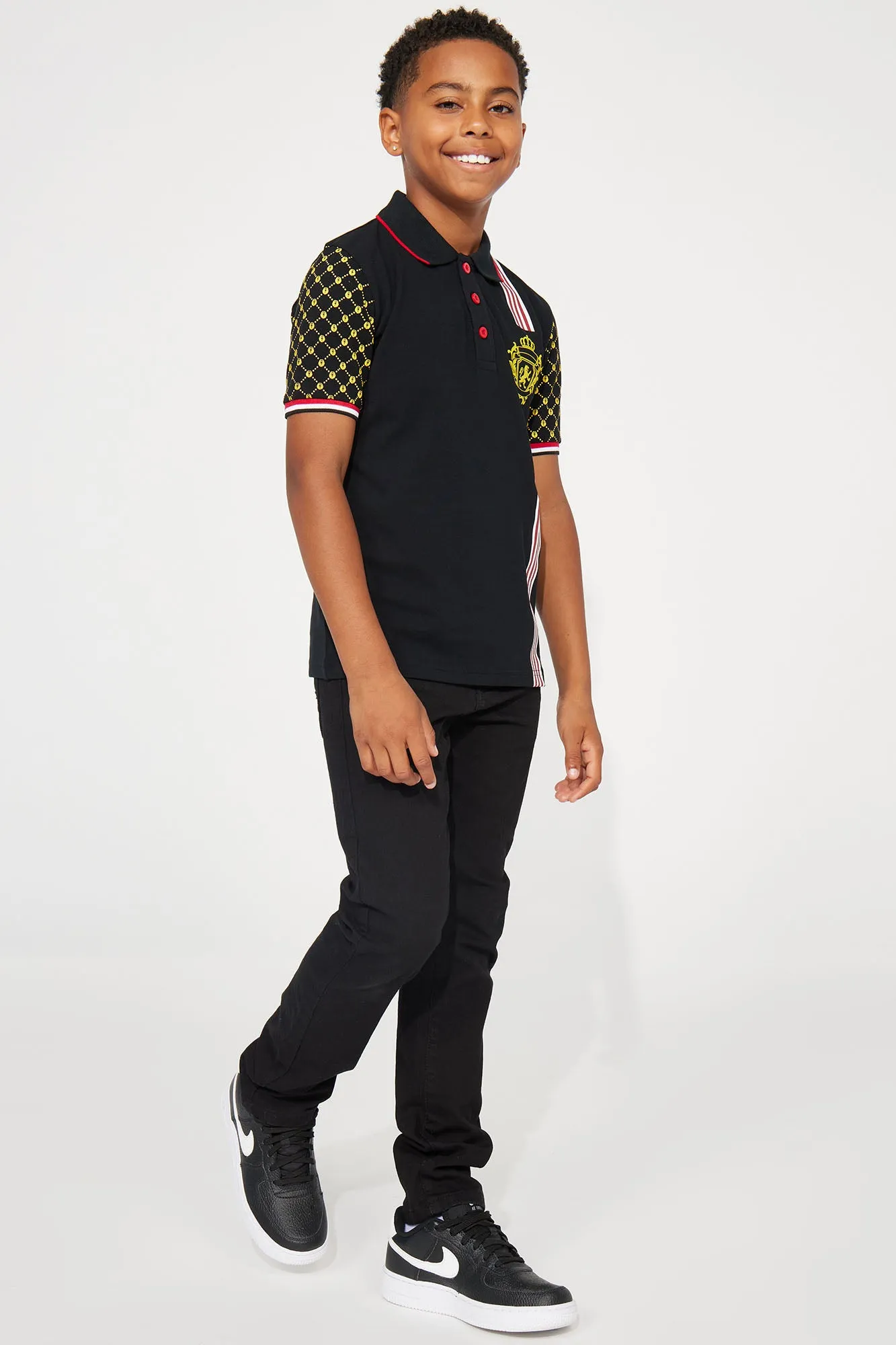 Mini Harry Racing Pique Polo - Black