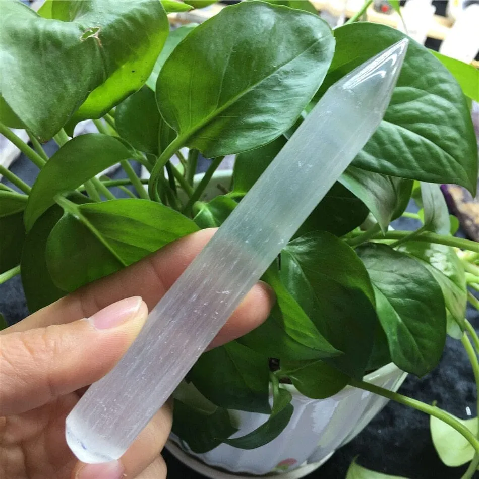 Natural Selenite Acupoint Massage Wand