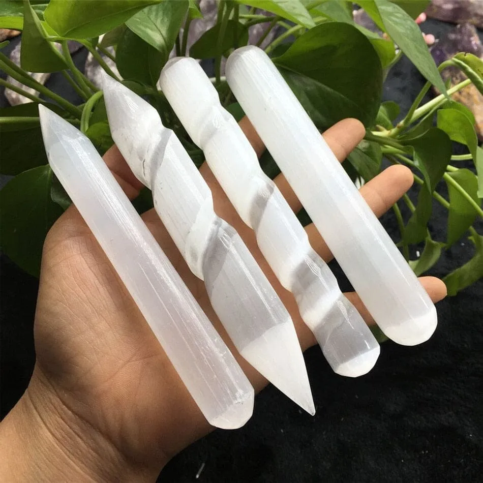 Natural Selenite Acupoint Massage Wand