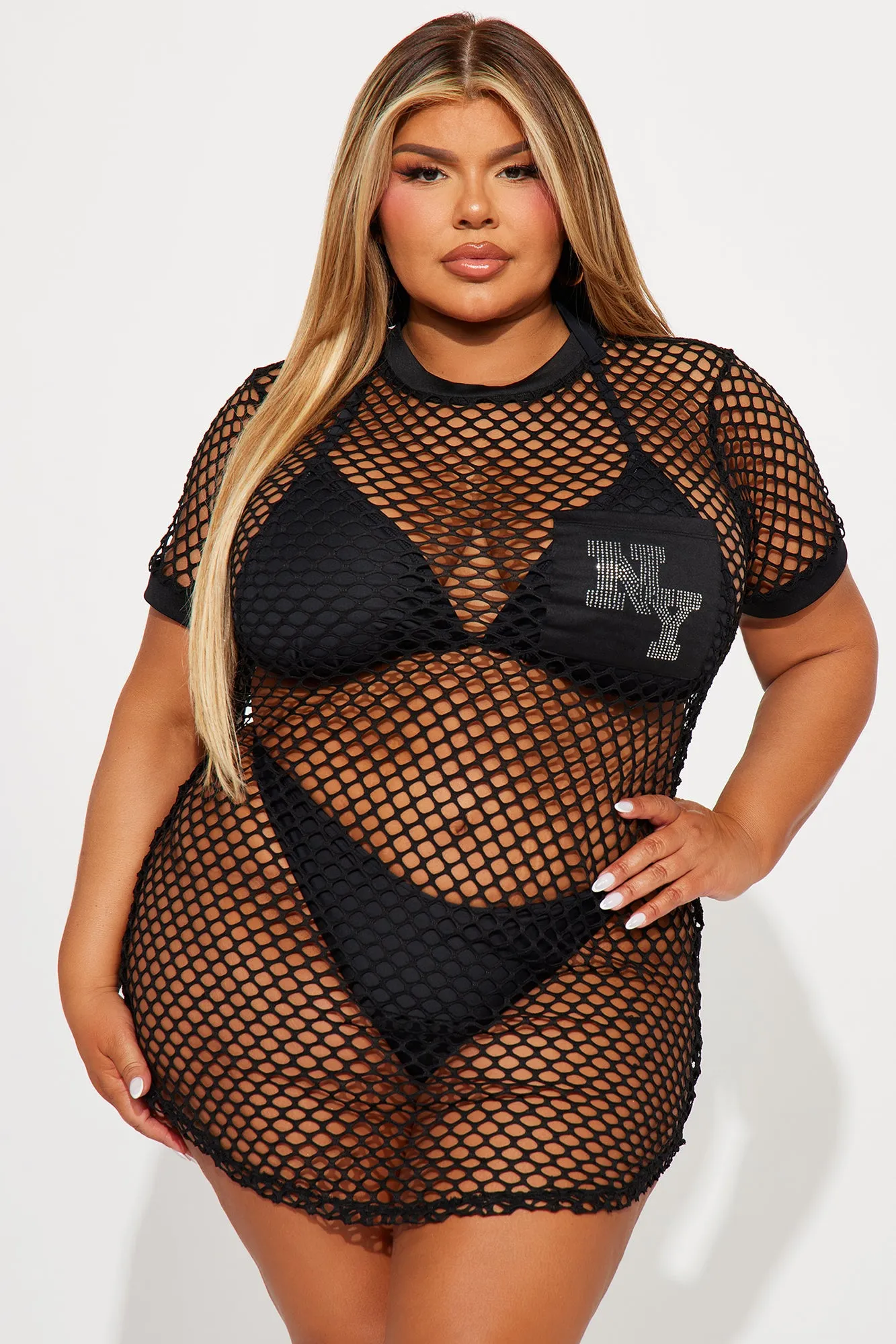 NY Summer Fishnet Cover Up - Black