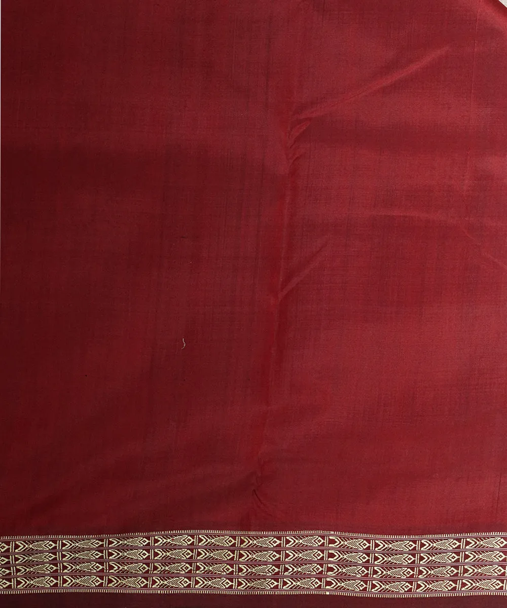 Olive green maroon silk handloom khandua saree