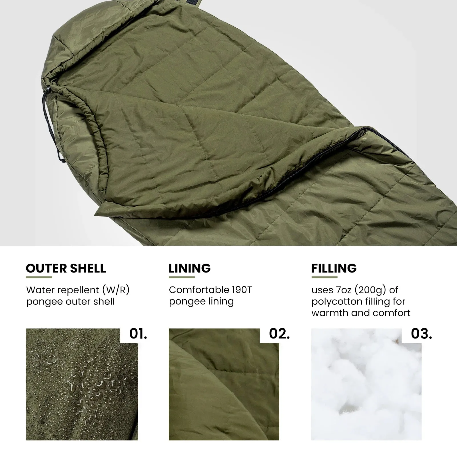 OneTigris 3-season 1-person Outdoor Mummy Sleeping Bag