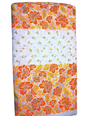 Orange Floral Voil African print  - VL12