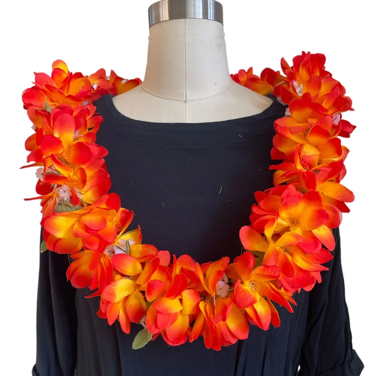 Orange Plumeria Flower Lei