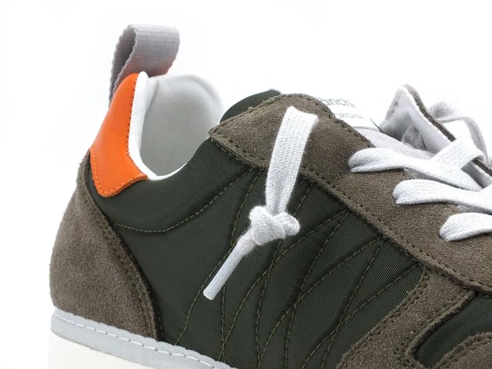 PAN CHIC Low Cut Sneaker Uomo Pelle Nylon Military Green Sage Orange P05M18021TS2