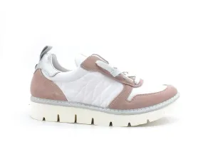 PAN CHIC Sneaker Low Cut Sneaker Donna Nylon Suede White Powder Pink Silver P05W18021TS2