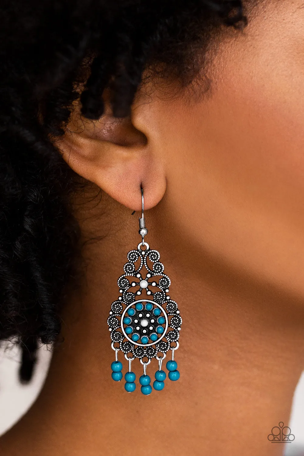 Paparazzi Courageously Congo Blue Earrings