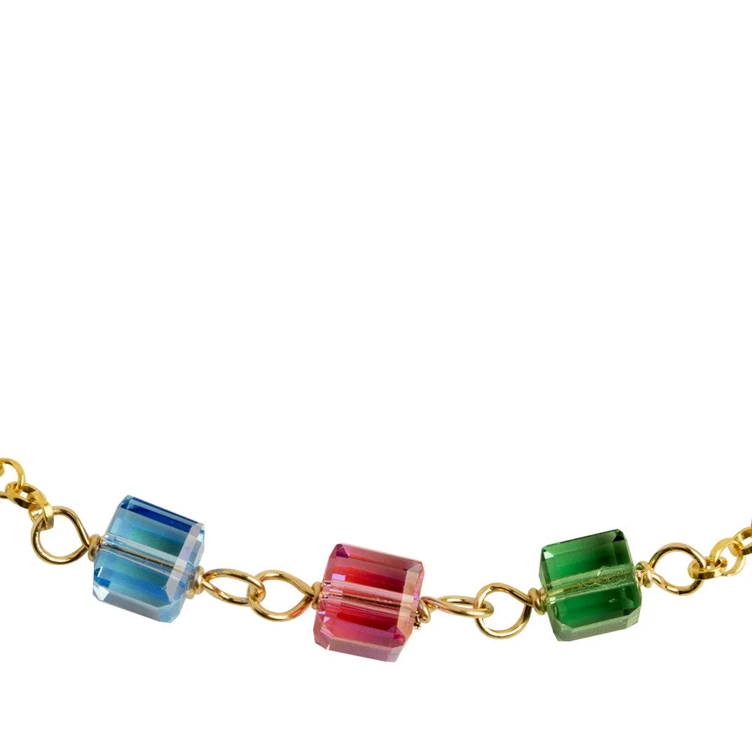 Pastel Colors Cube Crystal Bracelet