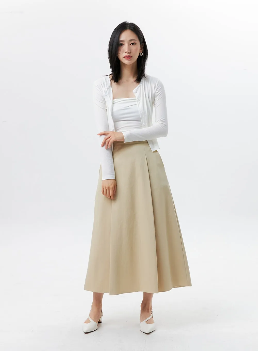 Pleated Maxi Skirt OL325