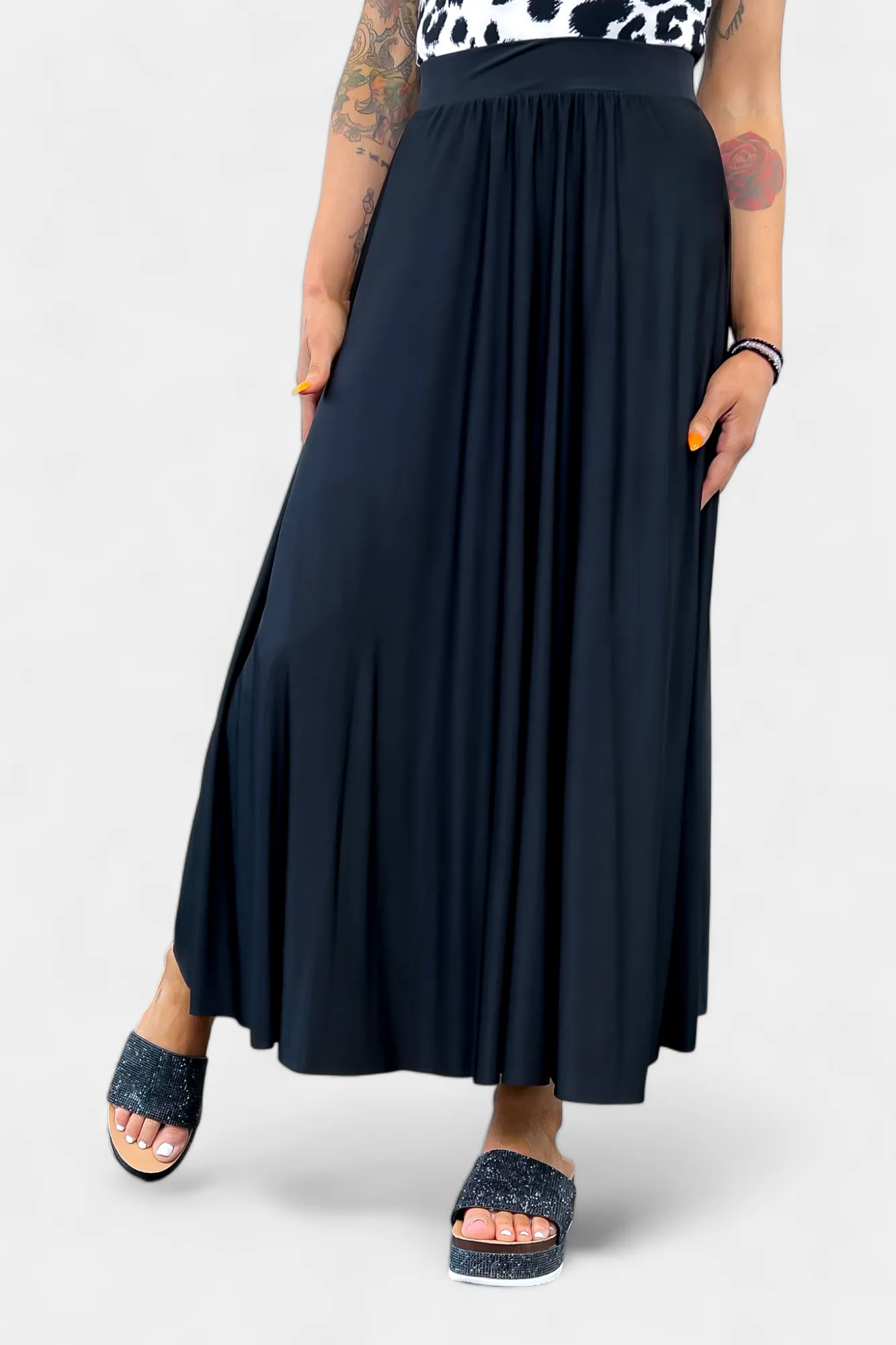 Pleated Maxi Skirt