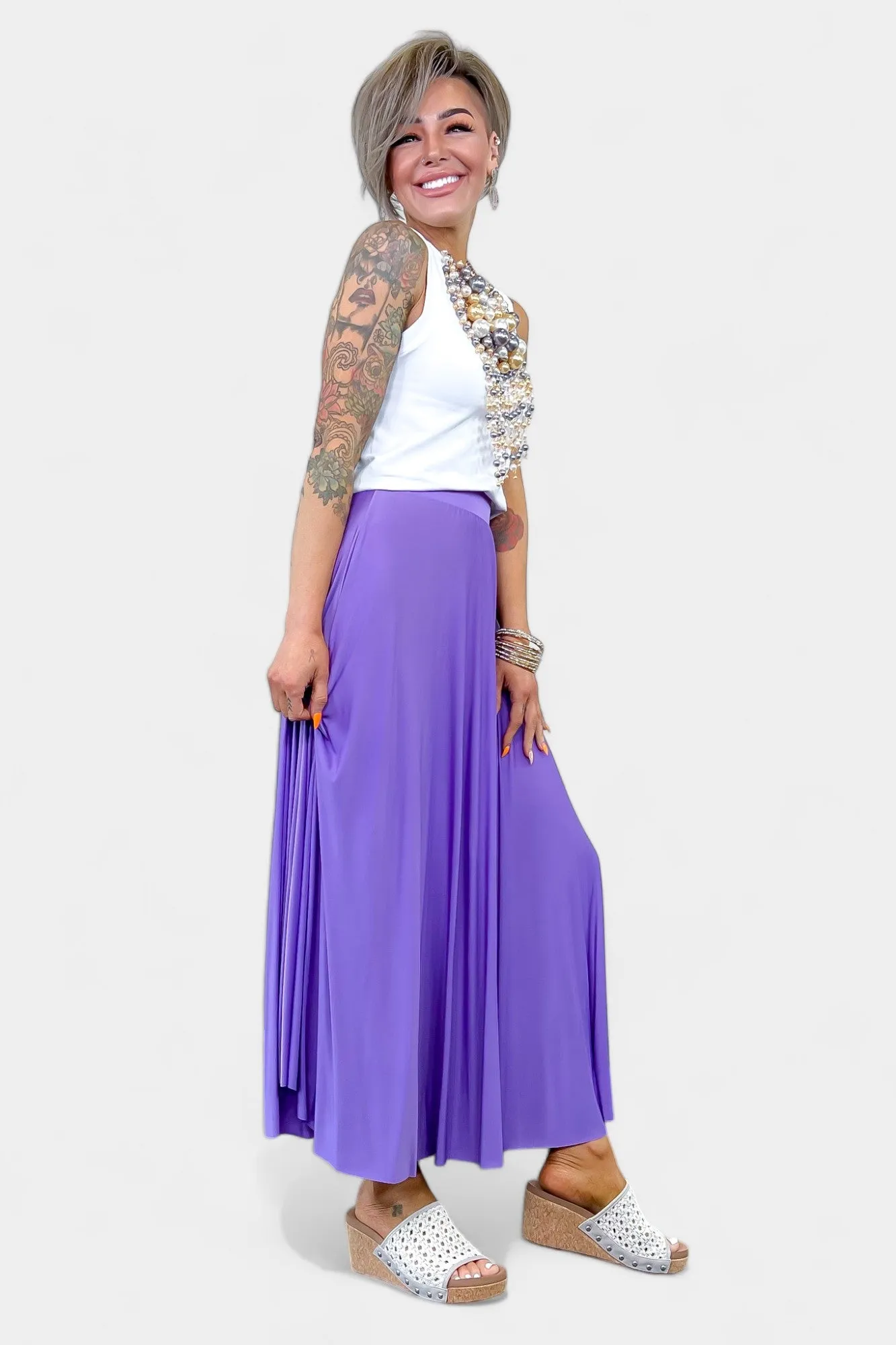 Pleated Maxi Skirt