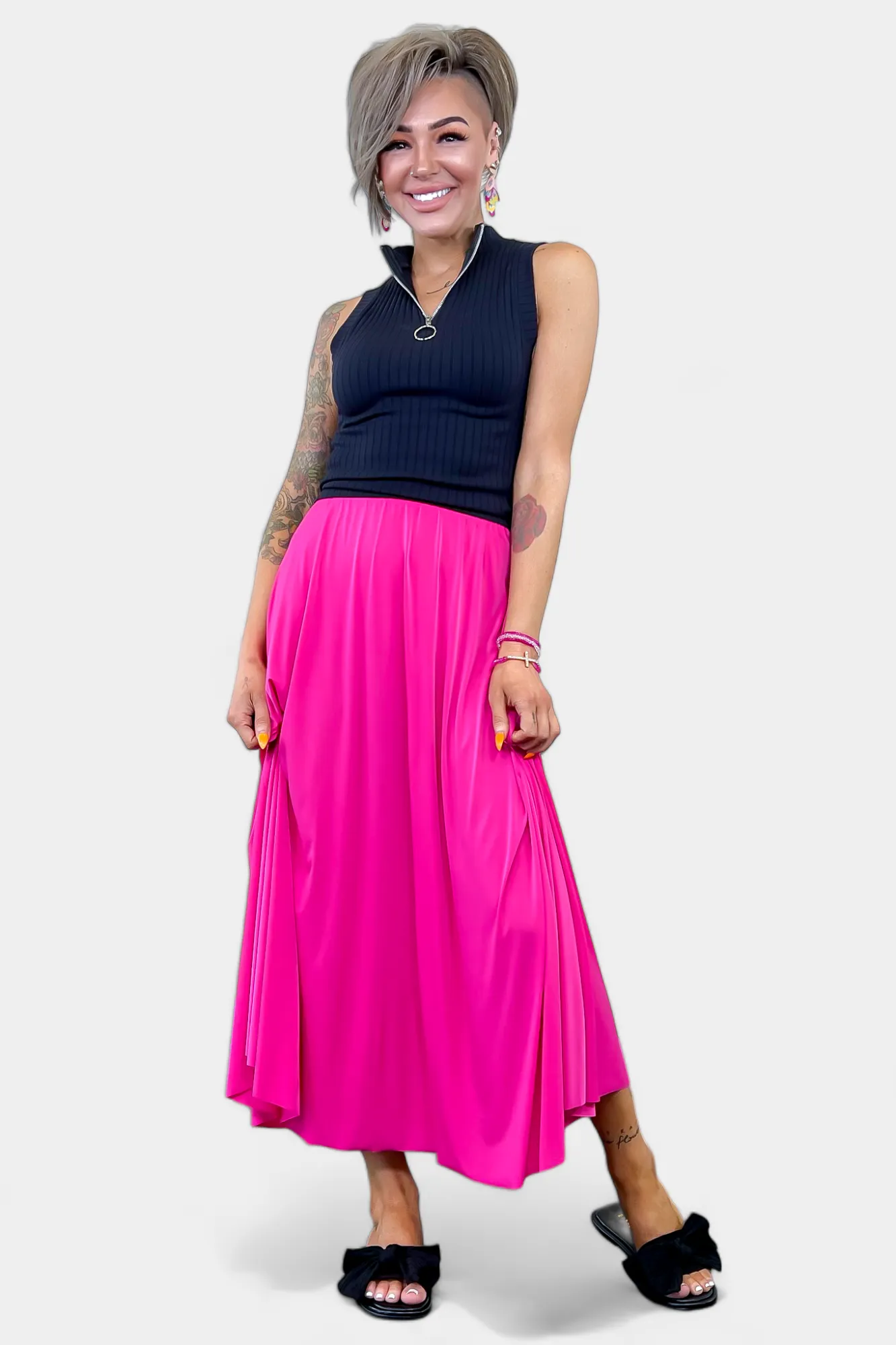 Pleated Maxi Skirt