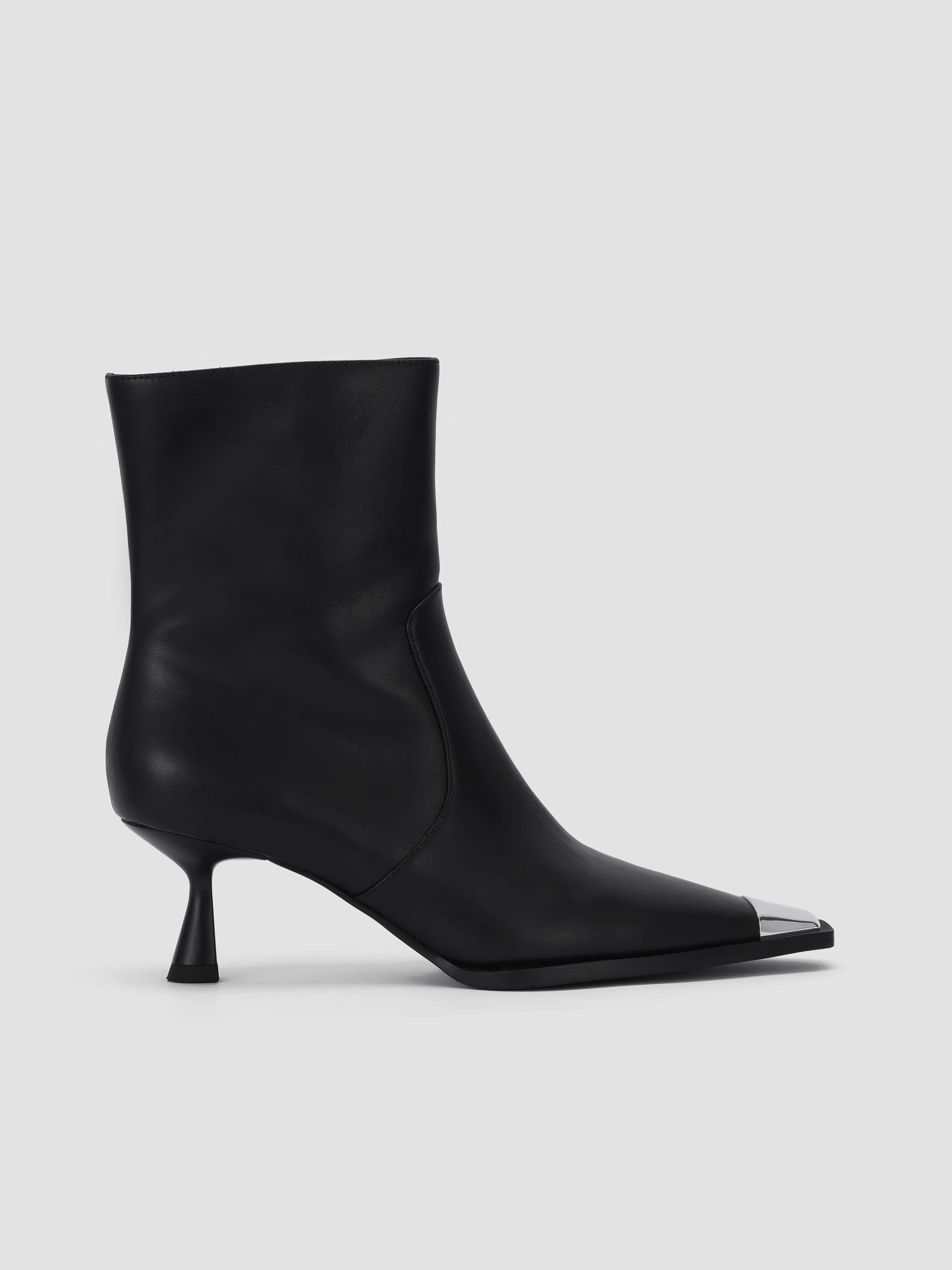 Pointed Toe Faux Leather Ankle Boots