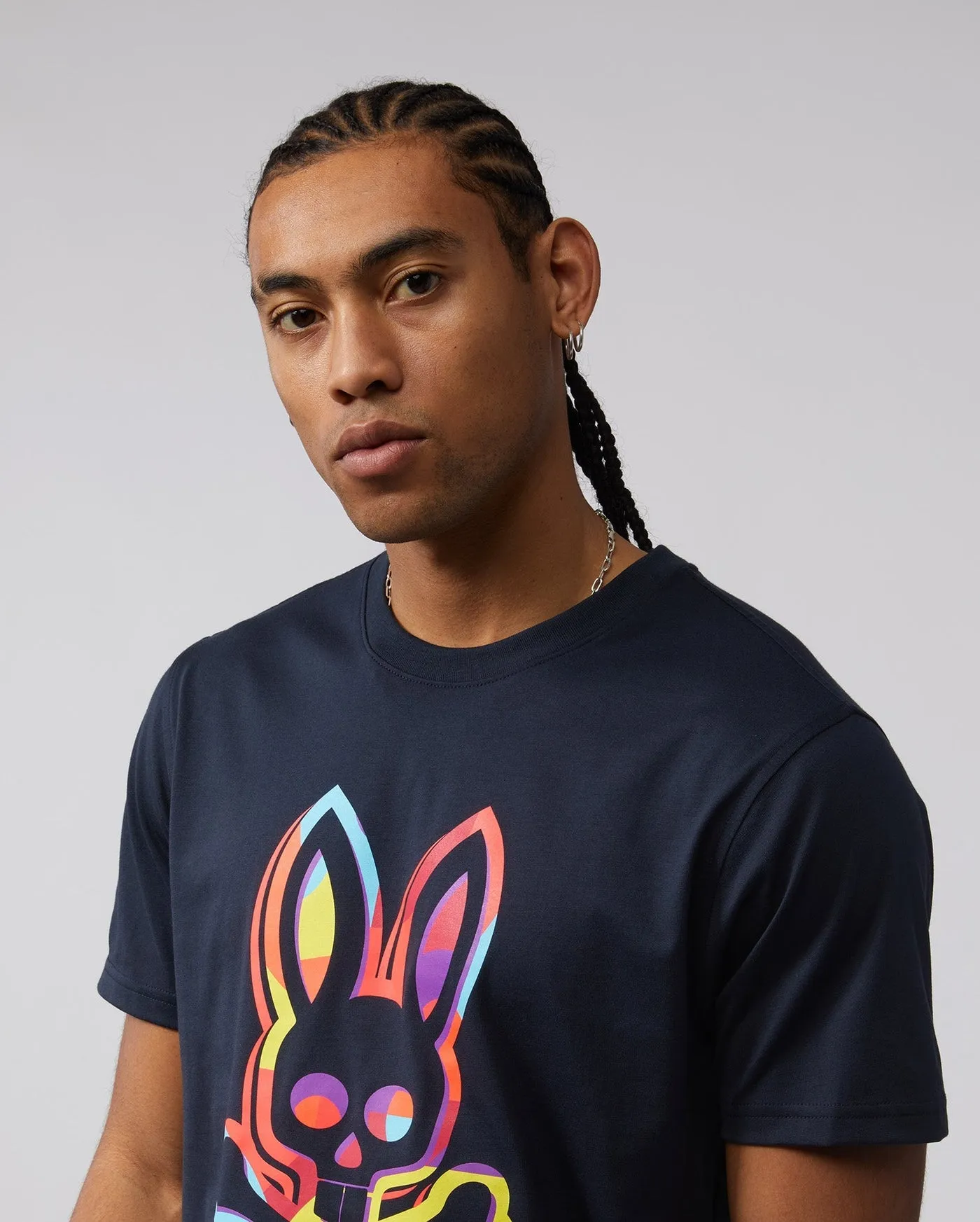 Psycho Bunny Mens Binns Graphic Tee - Black