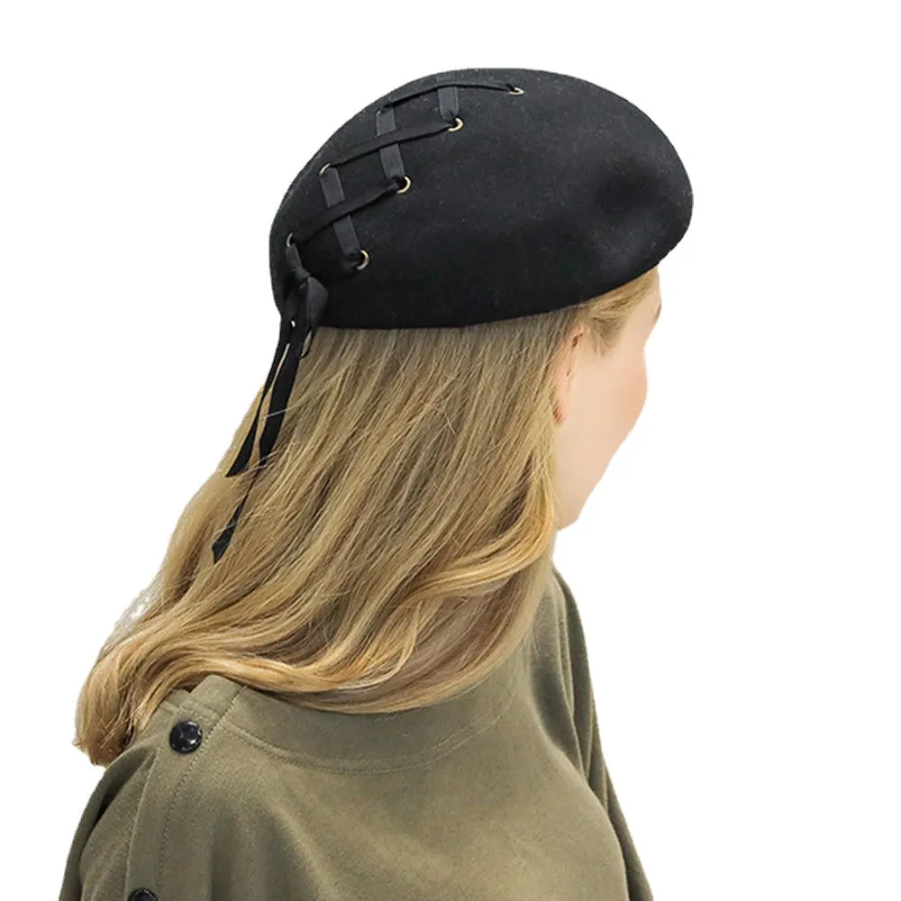 Pure Wool British Style Chain Beret Caps