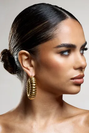 Rialta | Gold Ribbed Chunky Hoop Earrings