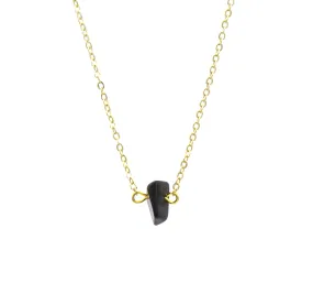 Small Stone Necklace with Gold Plated Chain