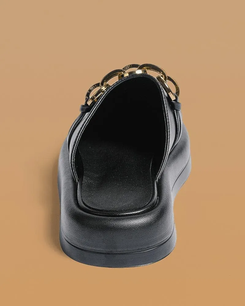 Soft Chic Chain Flat Slippers