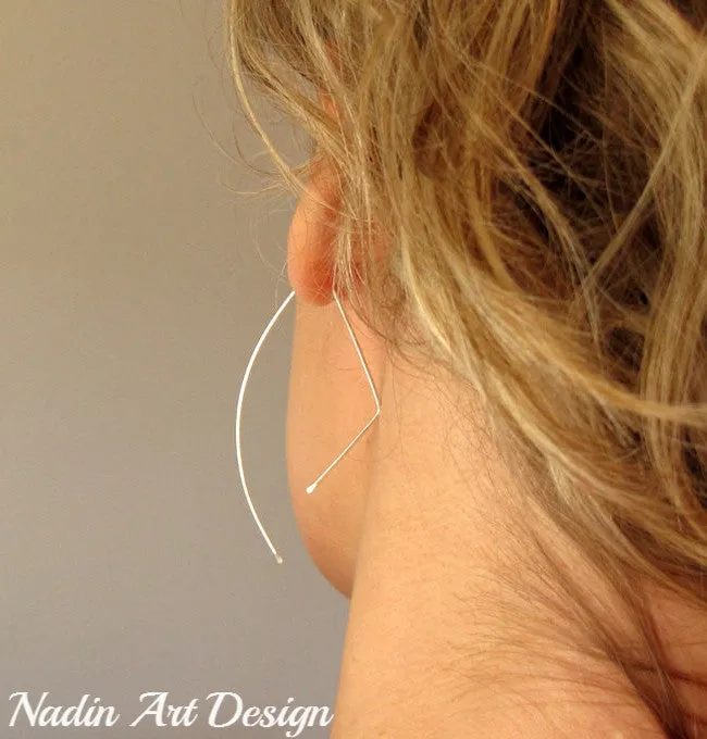 Sterling Silver Half Moon Earrings