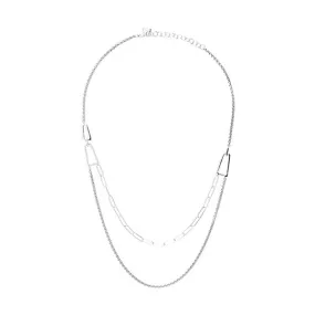 Sterling Silver Necklace with Diamonds