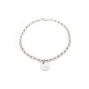 Sterling Silver Sativa Leaf Bracelet - Chain with Charm