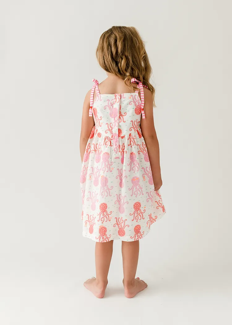 Summer Party Girls Dress - Octopus