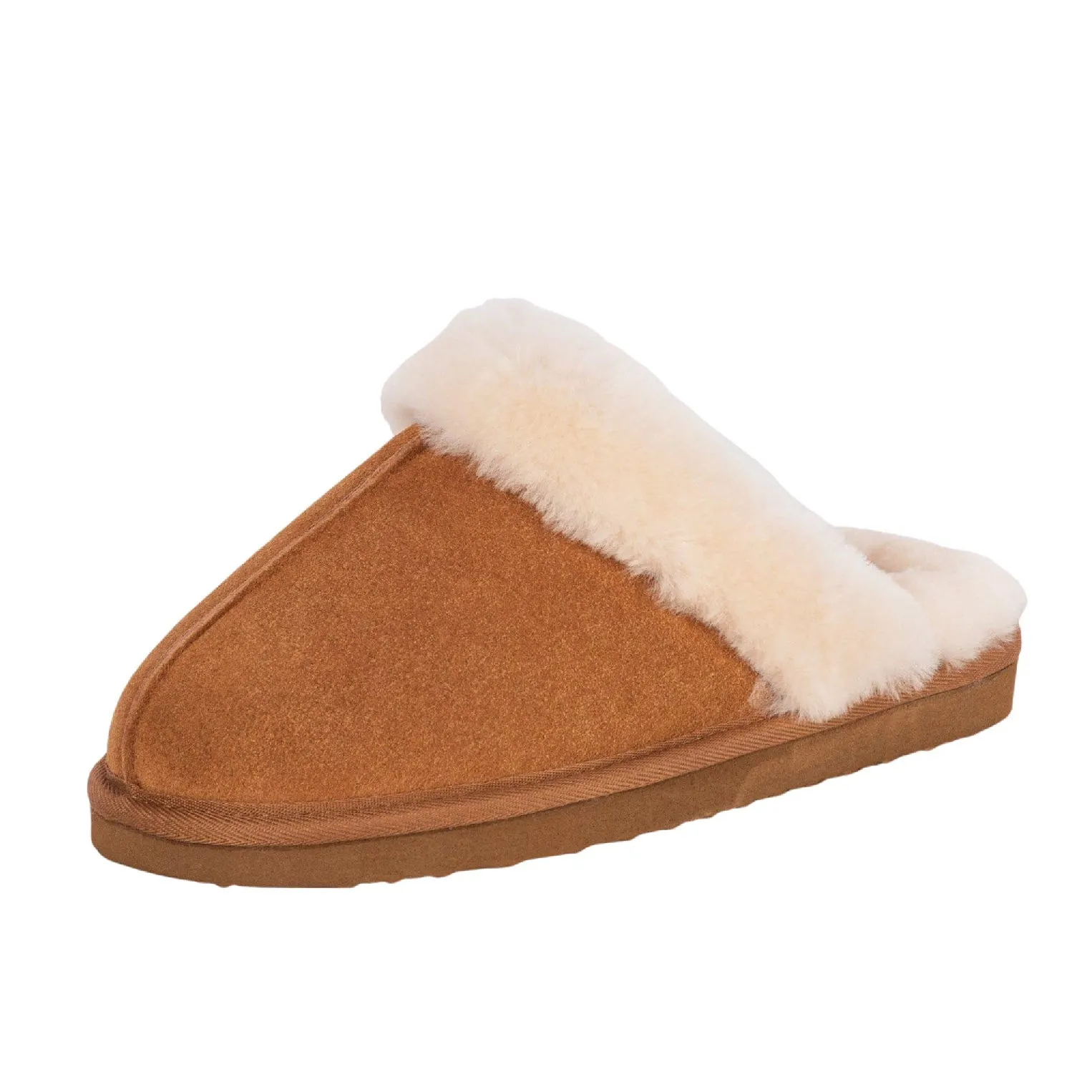 SUZIE TAN SHEEPSKIN SLIPPER MULE