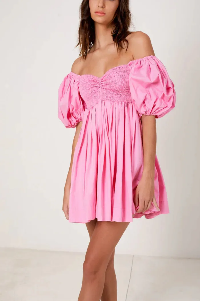 S/W/F Puff Sleeve Babydoll Dress