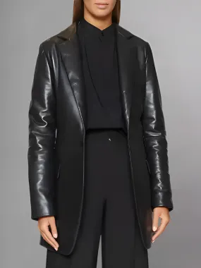 Tailored Lambskin Leather Coat For Women