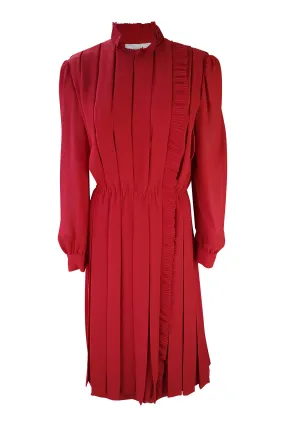 THE WHITE HOUSE Vintage Red Pleated Dress (M)