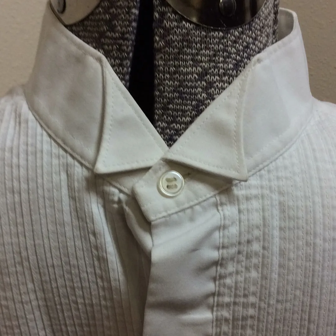 Tuxedo Shirt -Pleated / Pique Bib Front Men's White - Rental For Sale #2