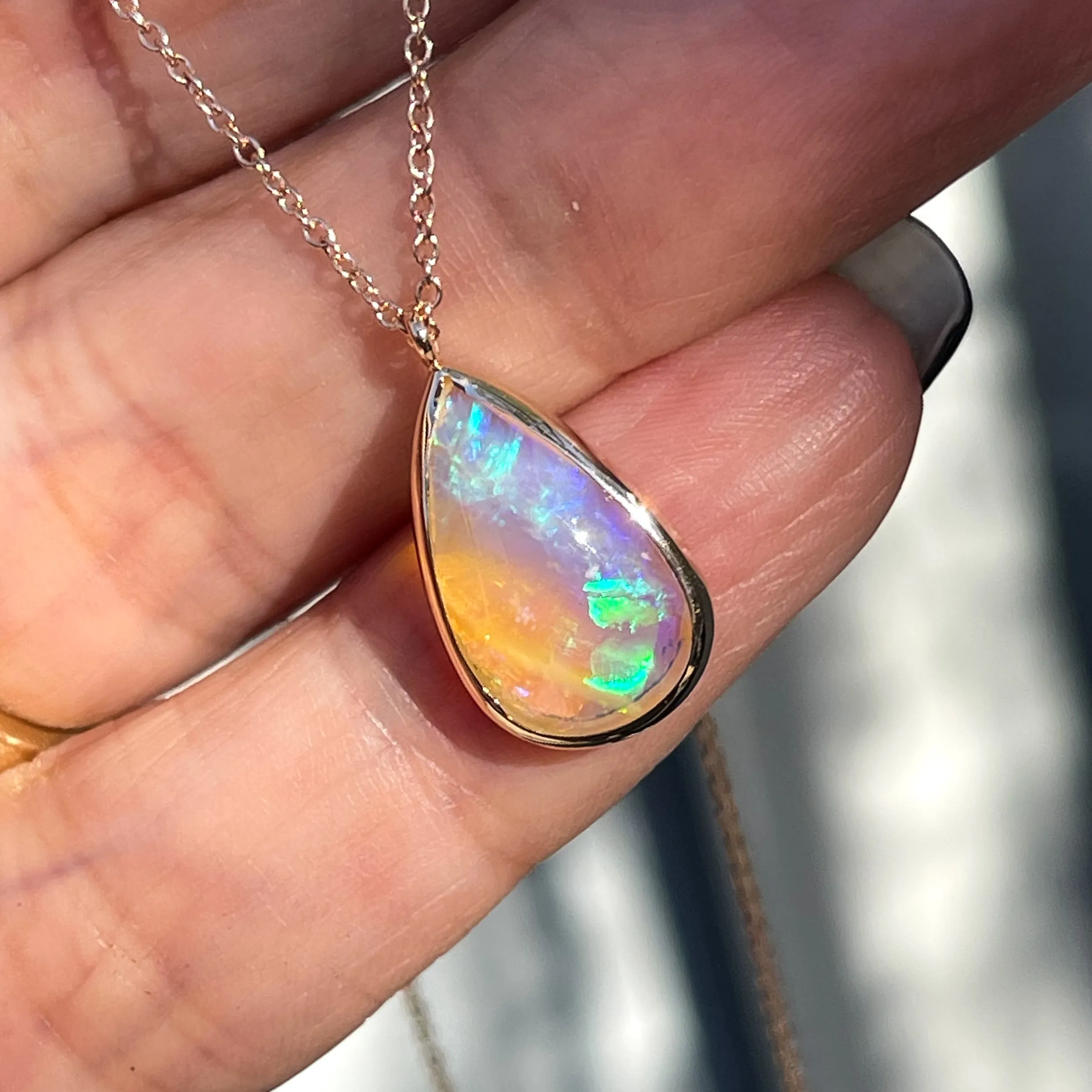 Unicorn Tear Australian Opal Necklace No. 19