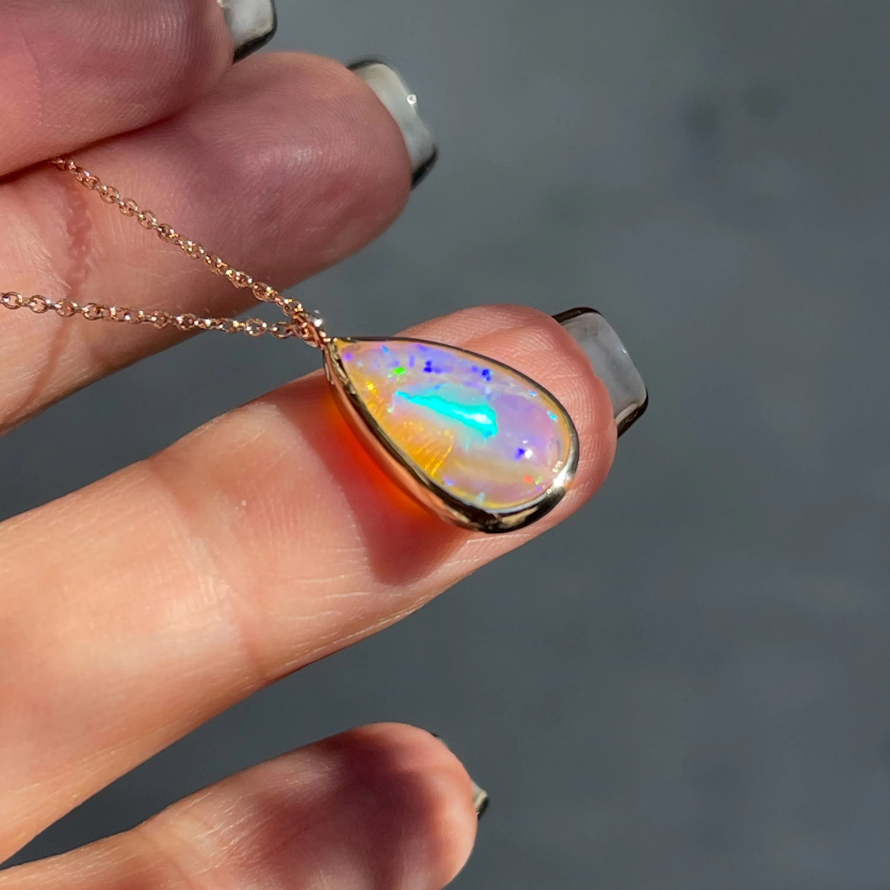 Unicorn Tear Australian Opal Necklace No. 19