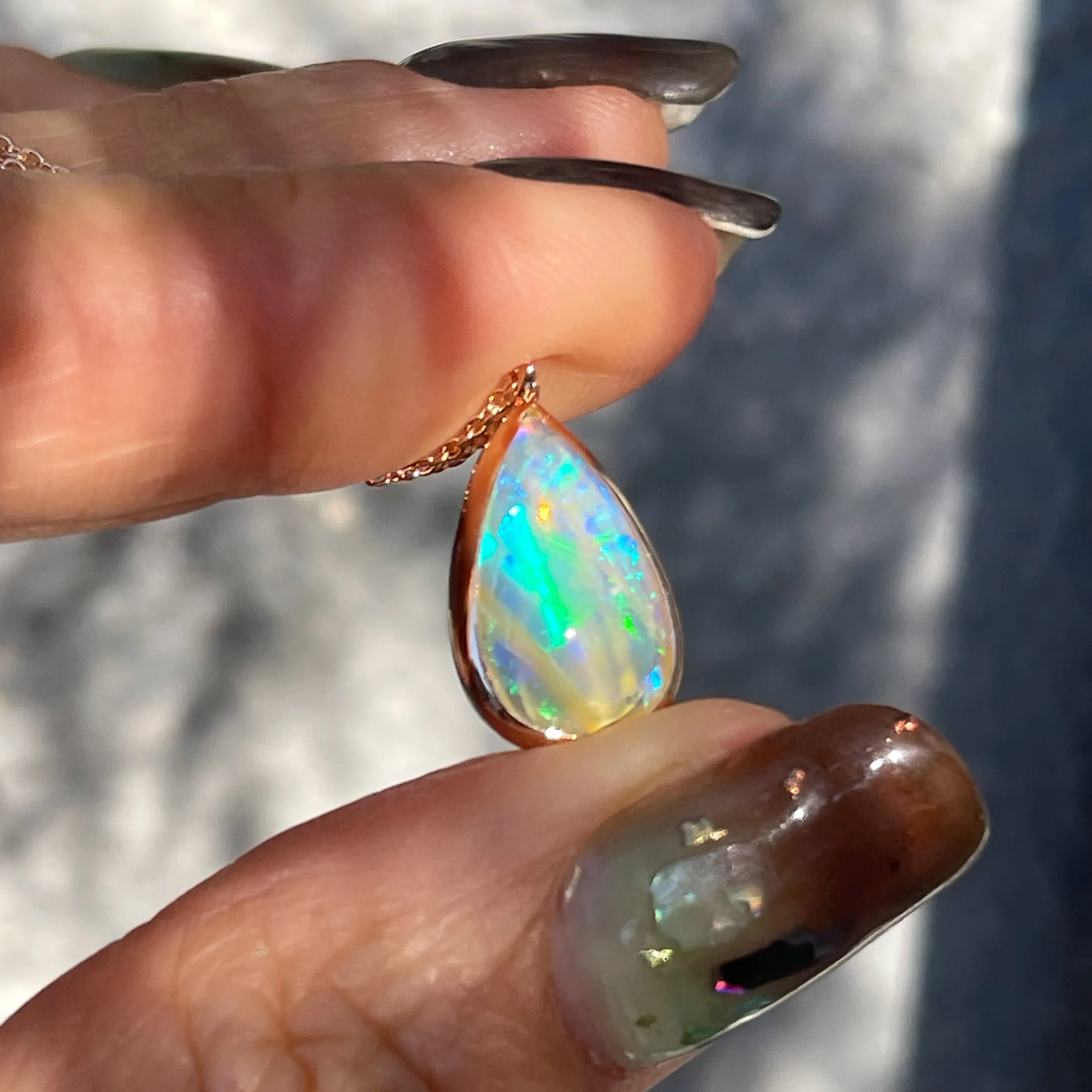 Unicorn Tear Australian Opal Necklace No. 19