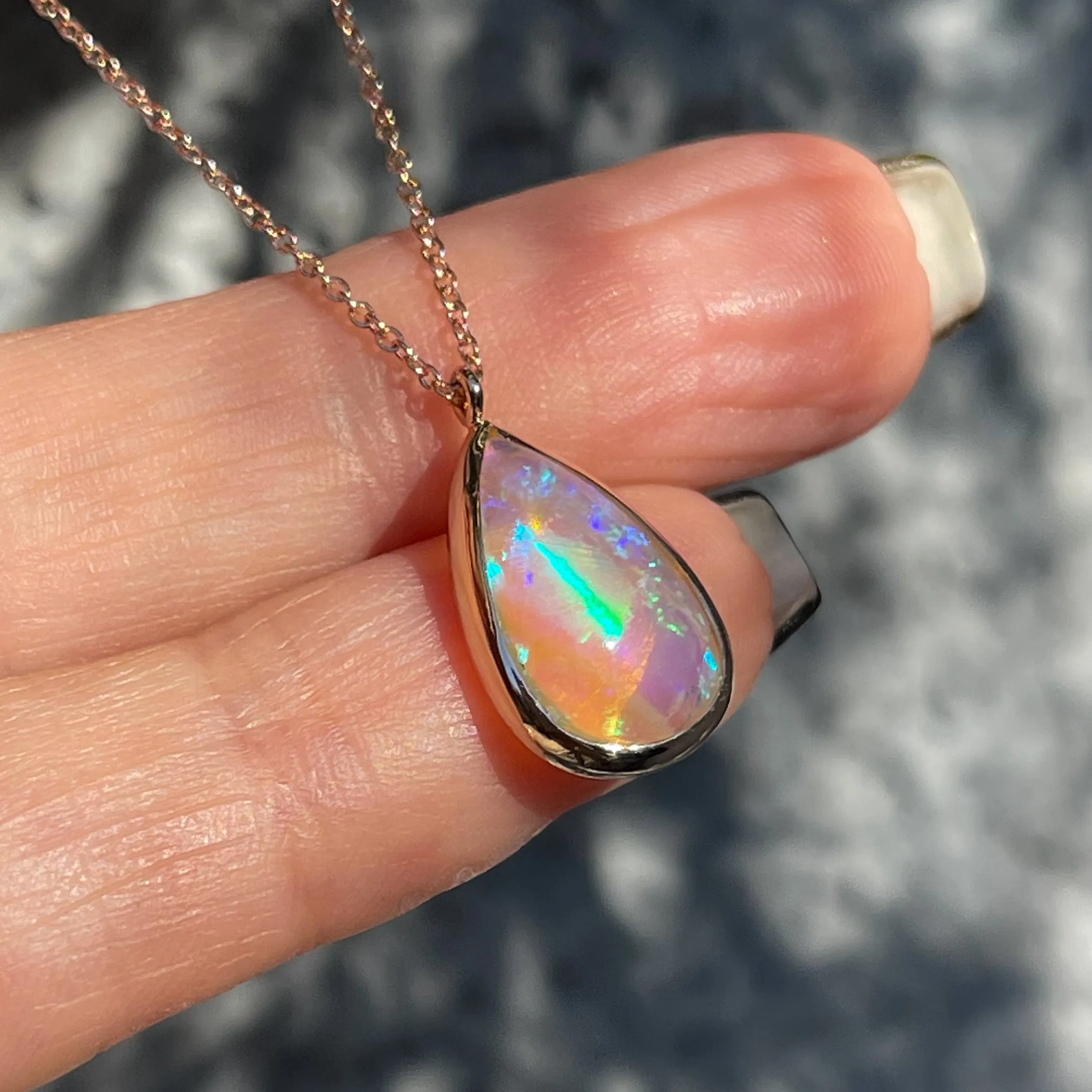 Unicorn Tear Australian Opal Necklace No. 19