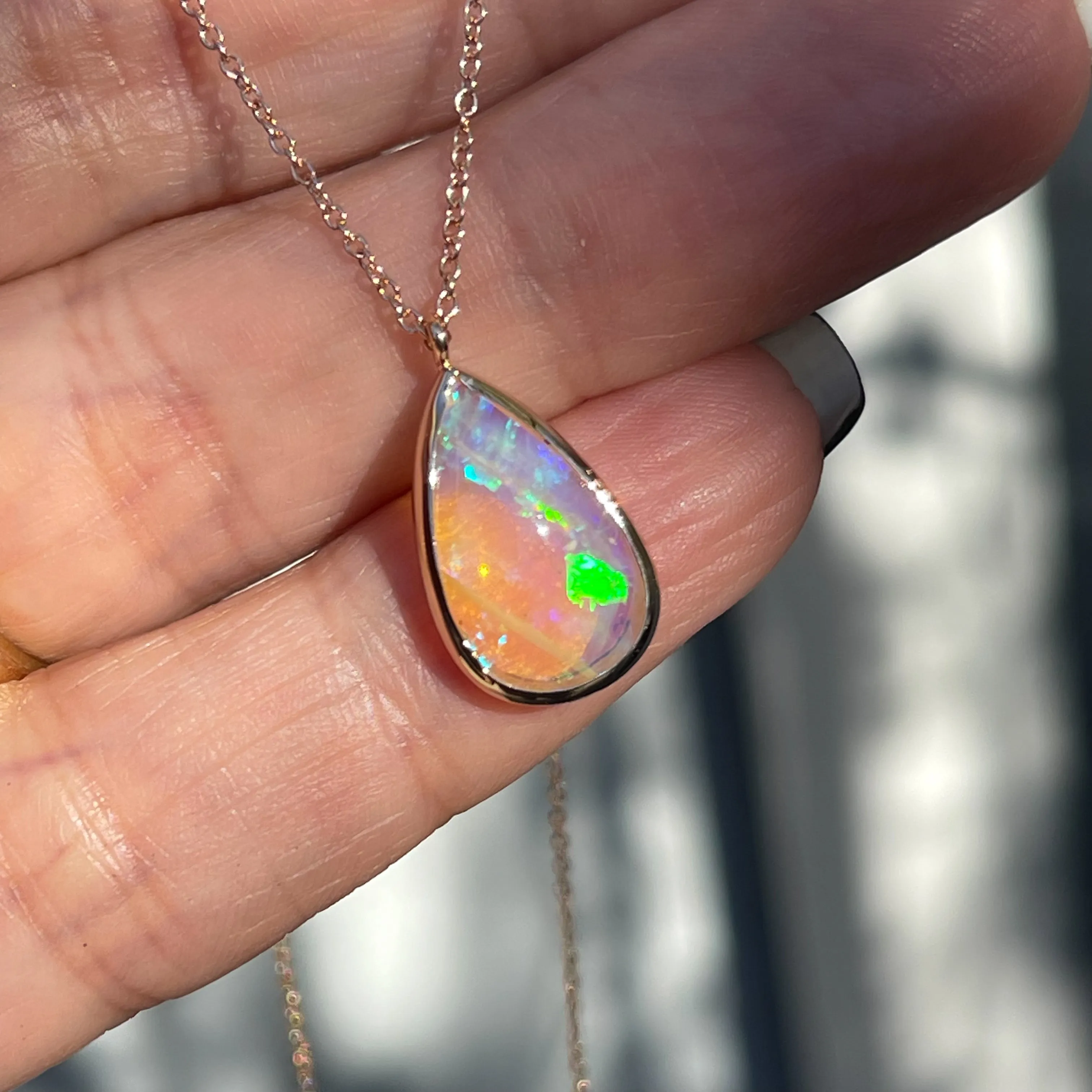 Unicorn Tear Australian Opal Necklace No. 19