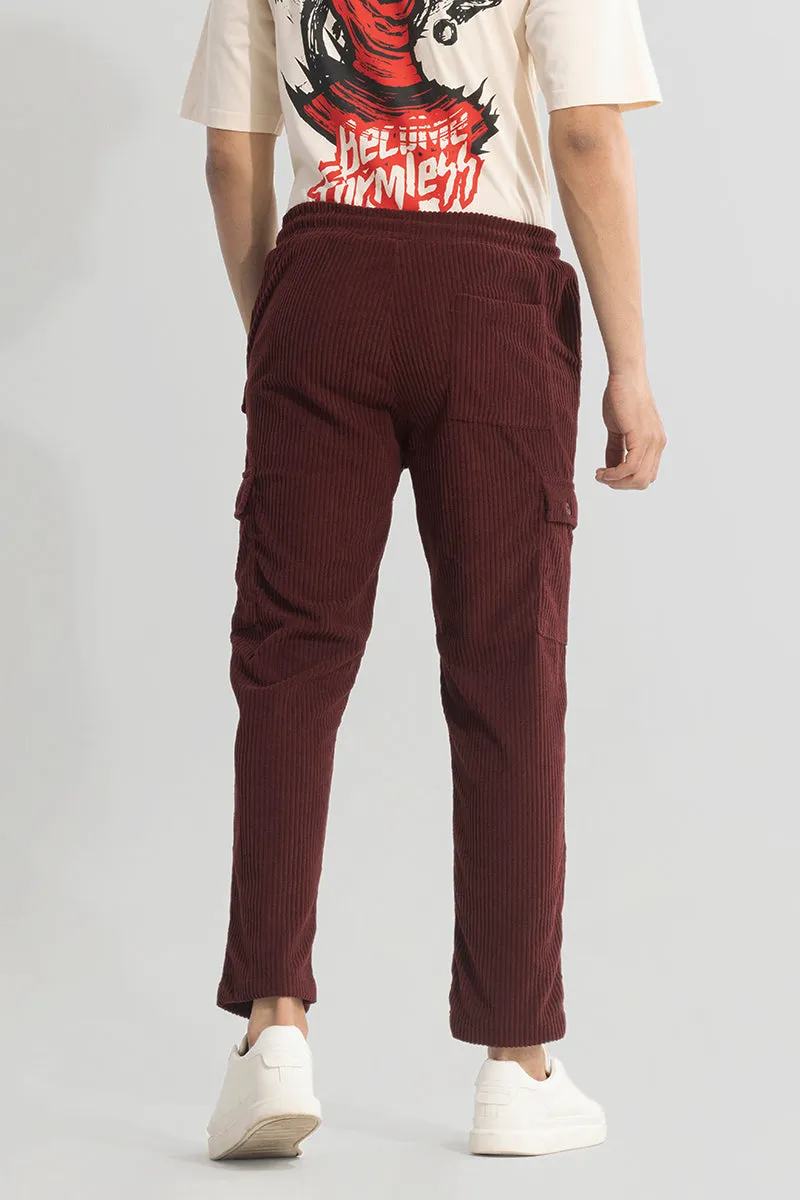 Urban Cord Maroon Corduroy Cargo Pant