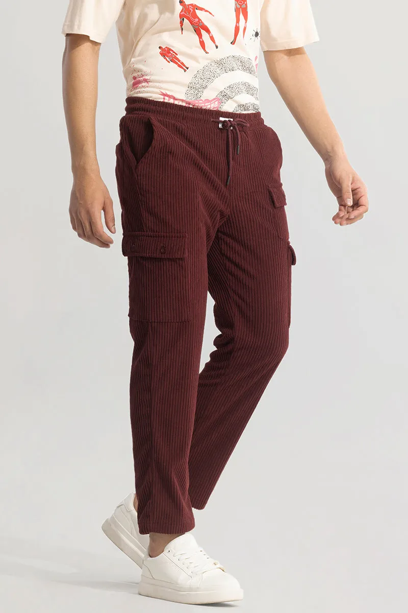 Urban Cord Maroon Corduroy Cargo Pant